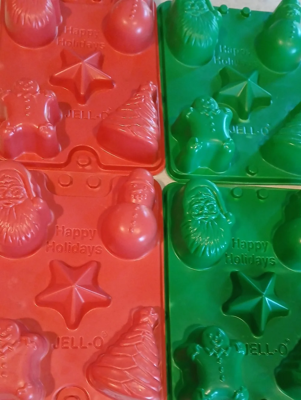 Jello Jigglers Christmas Holiday Molds 5 Red & Green